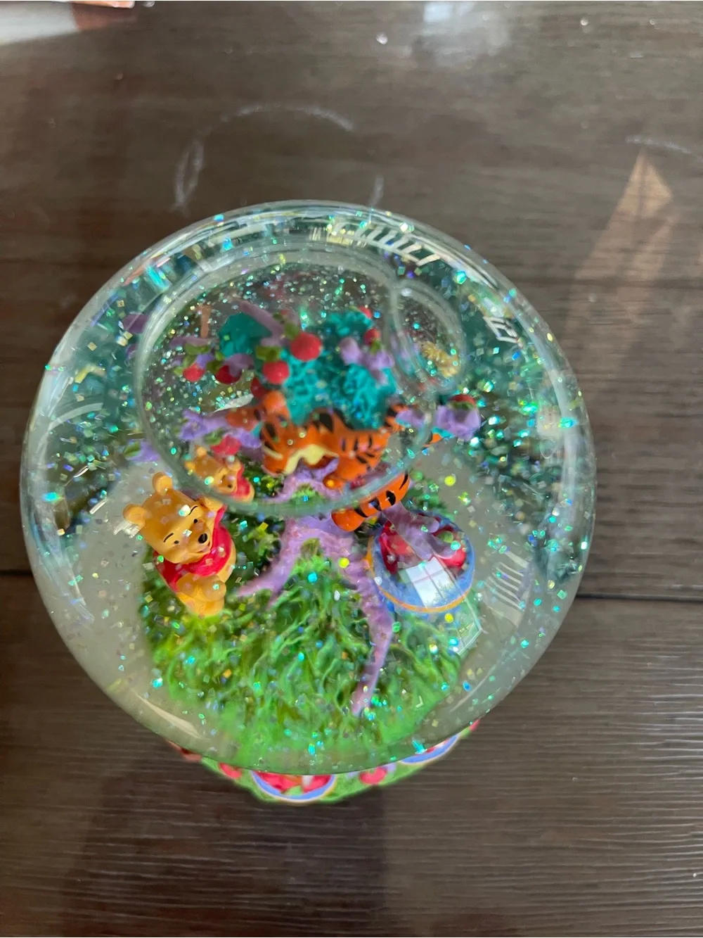 Disney Winnie the Pooh Apple Tree Snow Globe - Purple/Teal/Yellow
